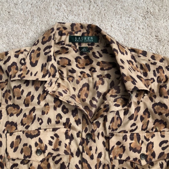 Ralph Lauren Leopard Print Shirt Dress - Picture 2 of 5